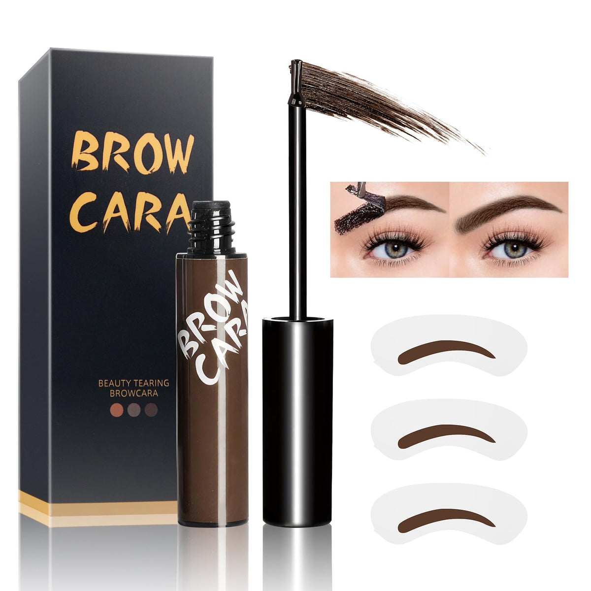 Fanterday Peel Off Tint Eyebrow Gel - Waterproof Long-Lasting Eyebrow Tattoo, Dark Brown