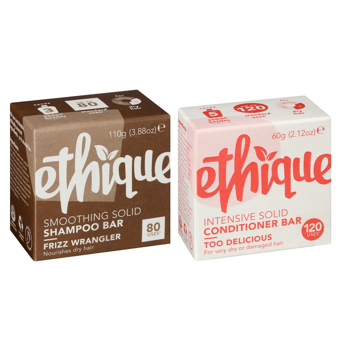 Ethique Smooth Sailing Giftpack - Vegan Shampoo & Conditioner Bars, Eco-Friendly, 6 Oz (2 Pack)