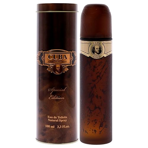 Cuba Gold Special Edition Eau De Toilette Spray for Men, 3.4 Ounce - Premium Fragrance for Him, Long-Lasting Scent