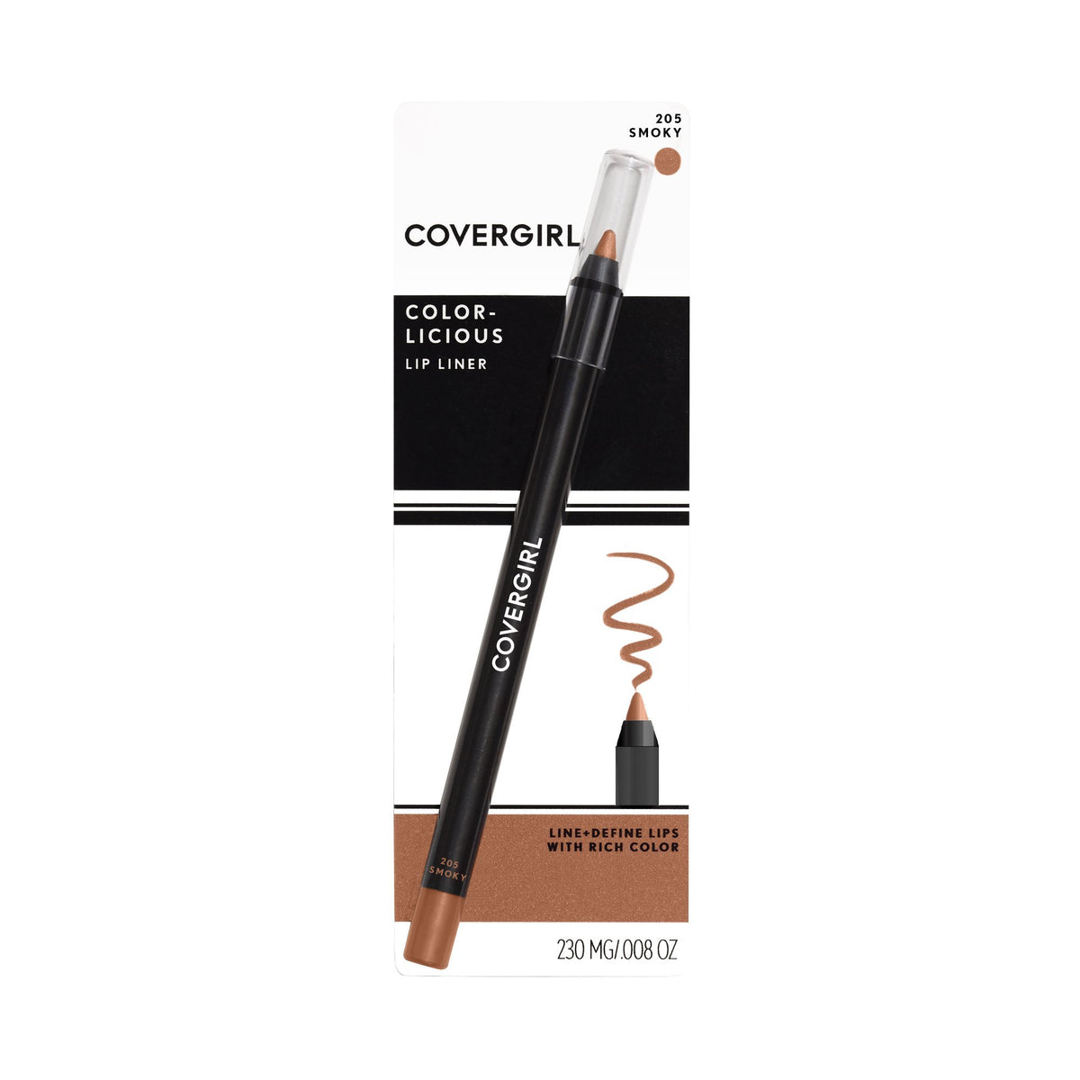 Covergirl Colorlicious Lip Liner, Smoky 205 - .04 Oz, Perfect For Defining Lips