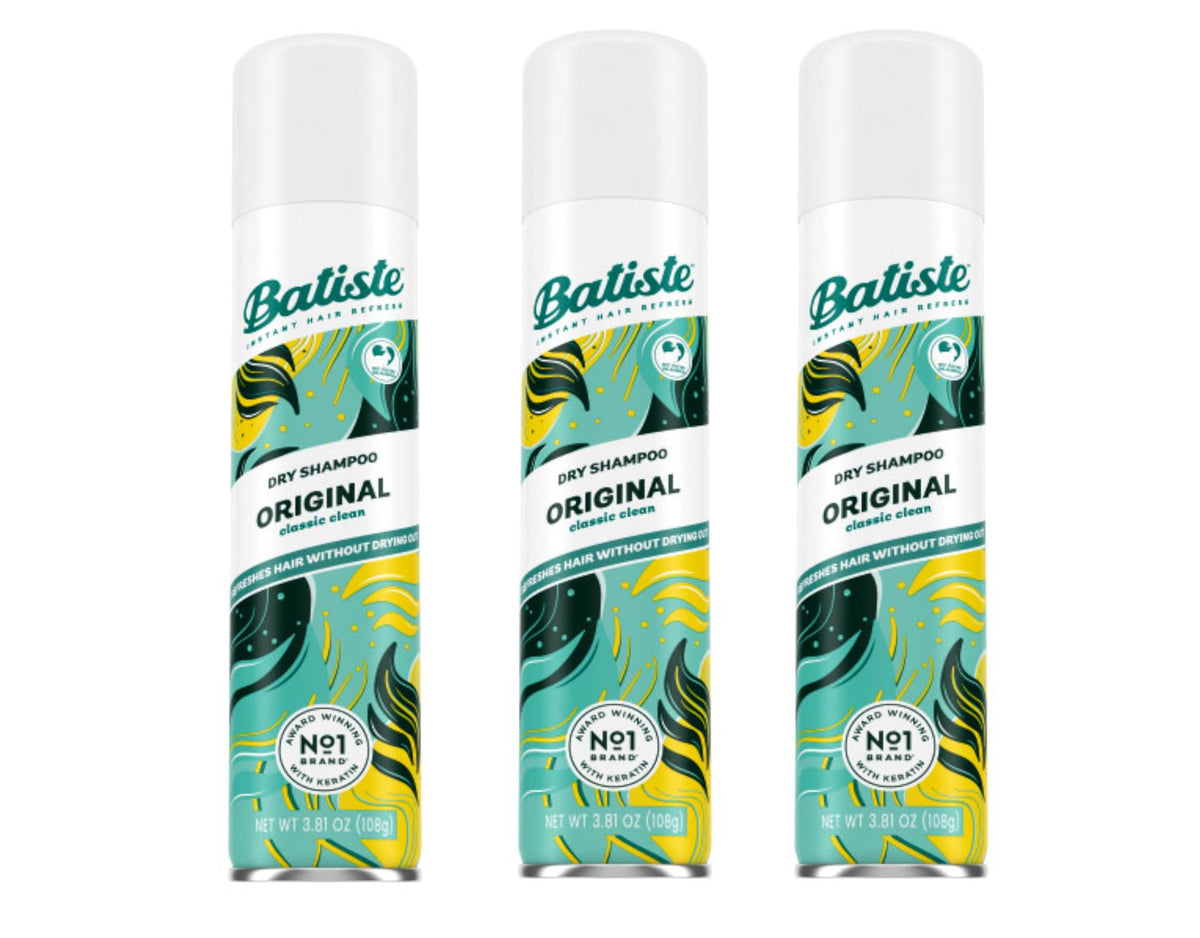 Batiste Dry Shampoo Original - Refresh Hair, Absorb Oil, Pack Of 3, 6.73 Fl Oz, Waterless Formula