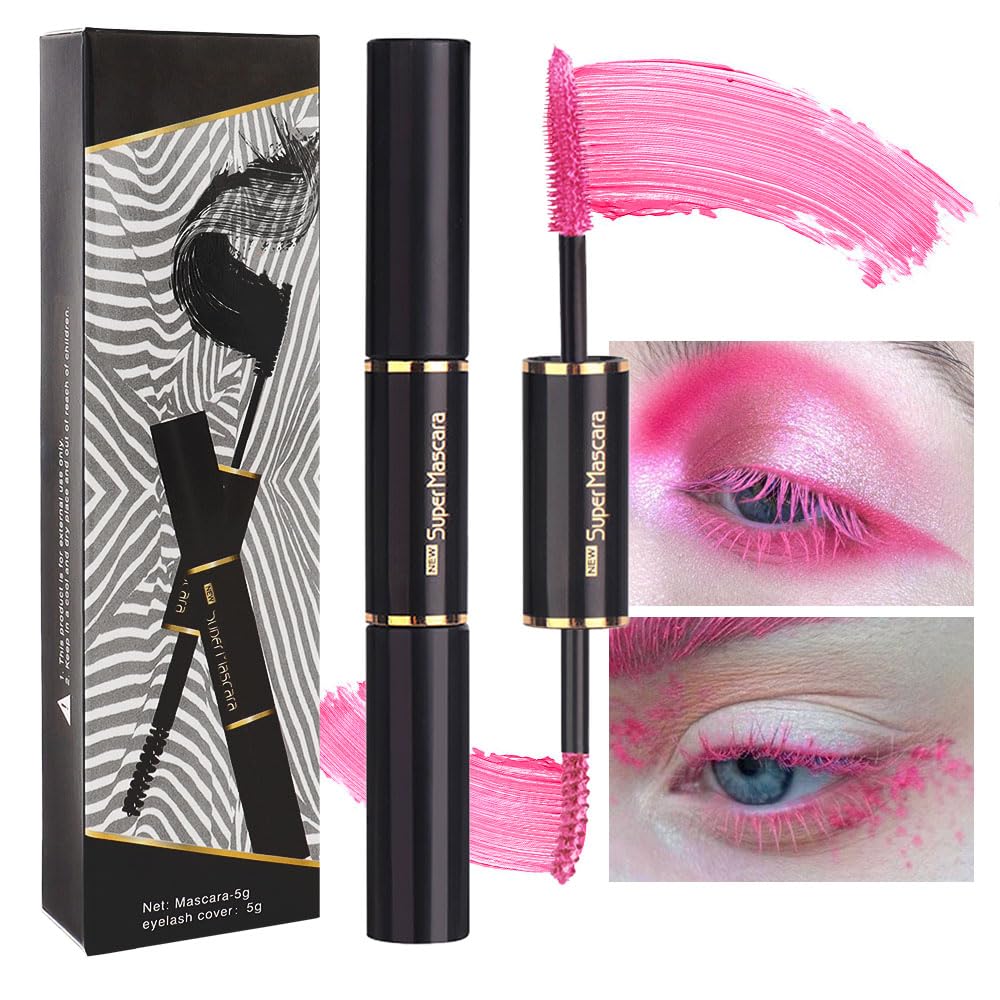 Bingbrush Double-Ended Colored Mascara Set - Waterproof, Long Lasting, Vegan, 1Oz, Pink