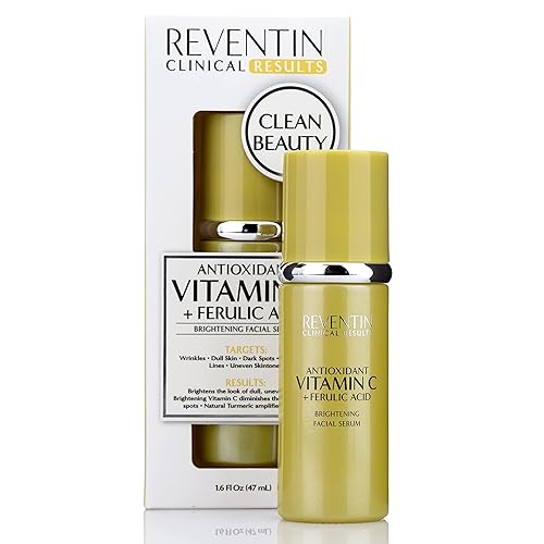 Reventin Vitamin C Face Serum with Ferulic Acid & Turmeric - Brighten Skin, Reduce Dark Spots, 1.6