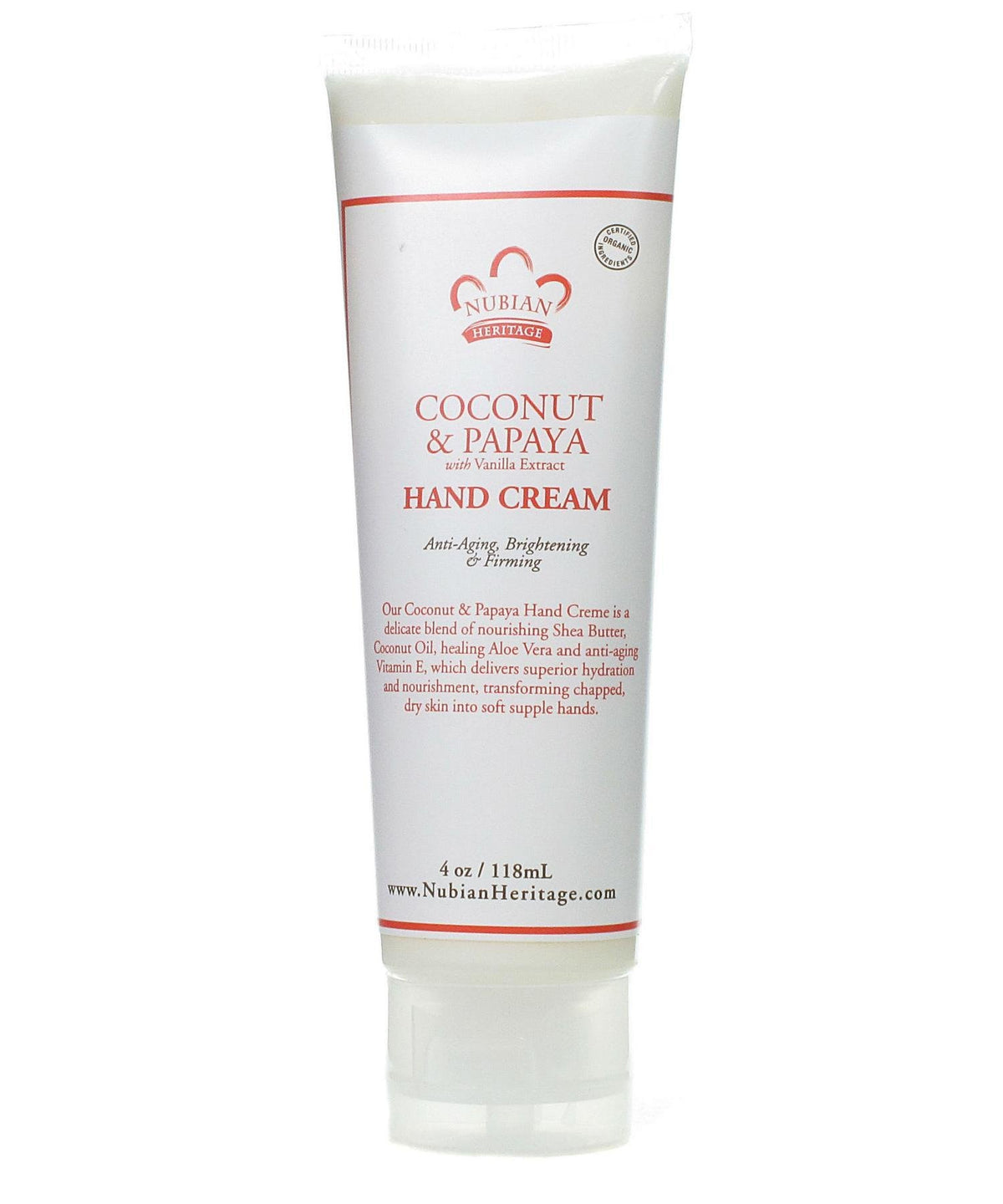 Nubian Heritage Hand Cream Coconut Papaya - Moisturizing, 12 Fl Oz, Natural Skincare