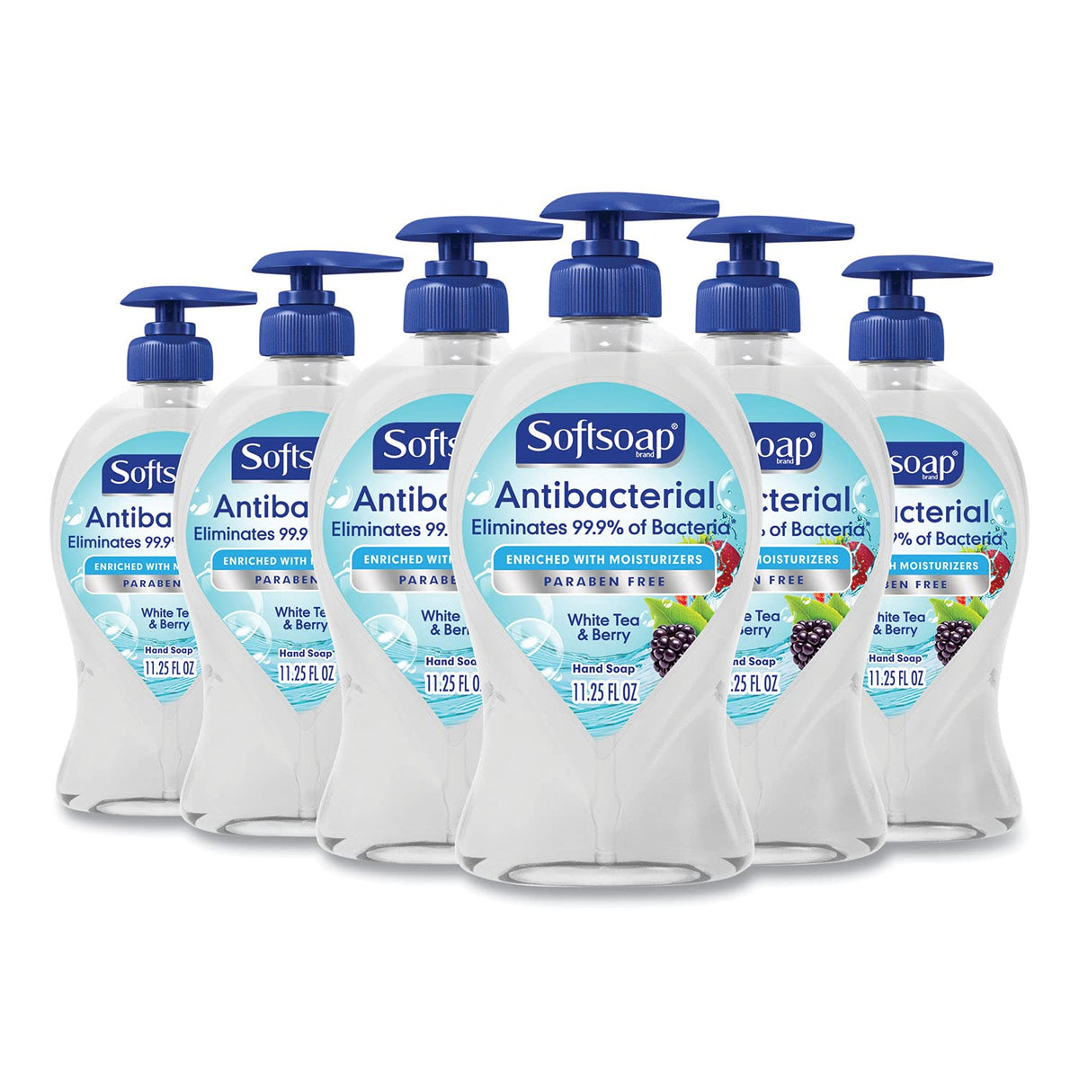 Softsoap Antibacterial Liquid Hand Soap, White Tea & Berry, 11.25 Oz, 6 Pack