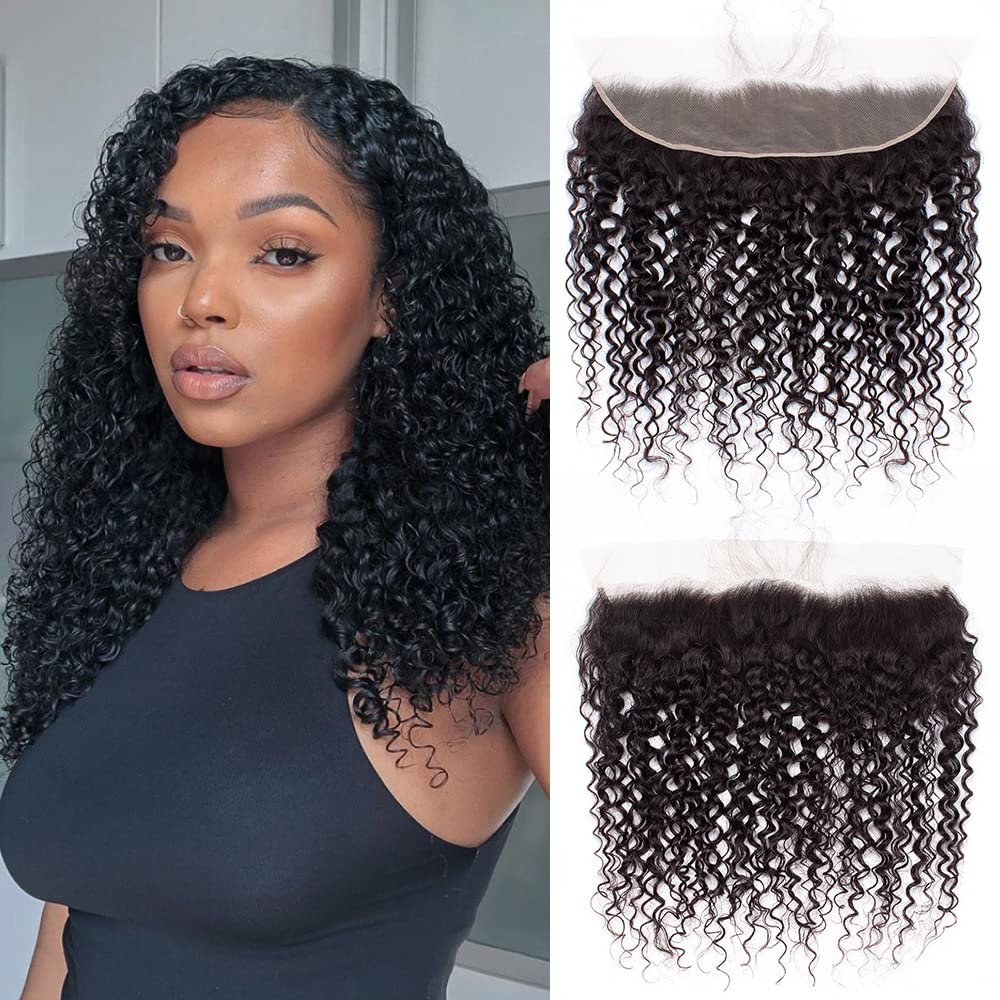 Kapelli Hair 13x4 HD Lace Frontal Closure, 20&quot; Deep Curly, 200% Density, Natural Black