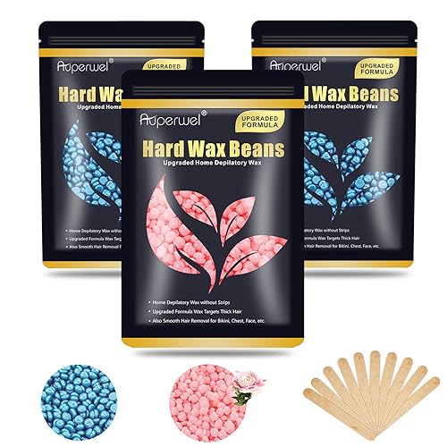 Auperwel Hard Wax Beads 300g for Painless Hair Removal - Brazilian, Face, Legs, Underarms