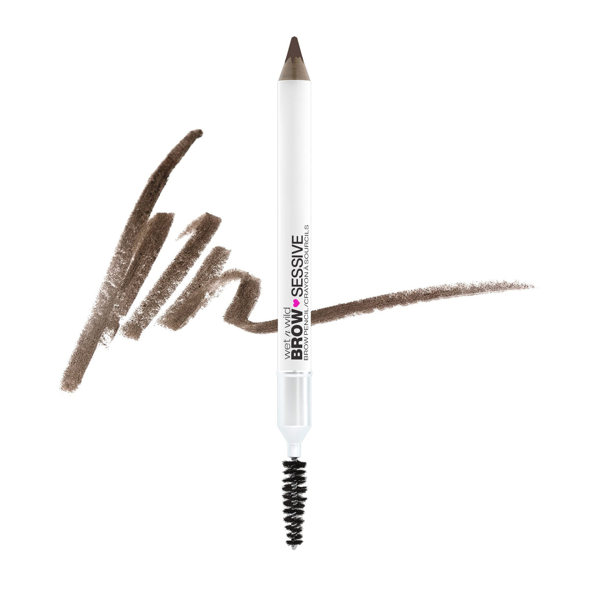 Wet N Wild Brow-Sessive Brow Pencil, Dual Ended Spoolie, Medium Brown, Cruelty-Free & Vegan