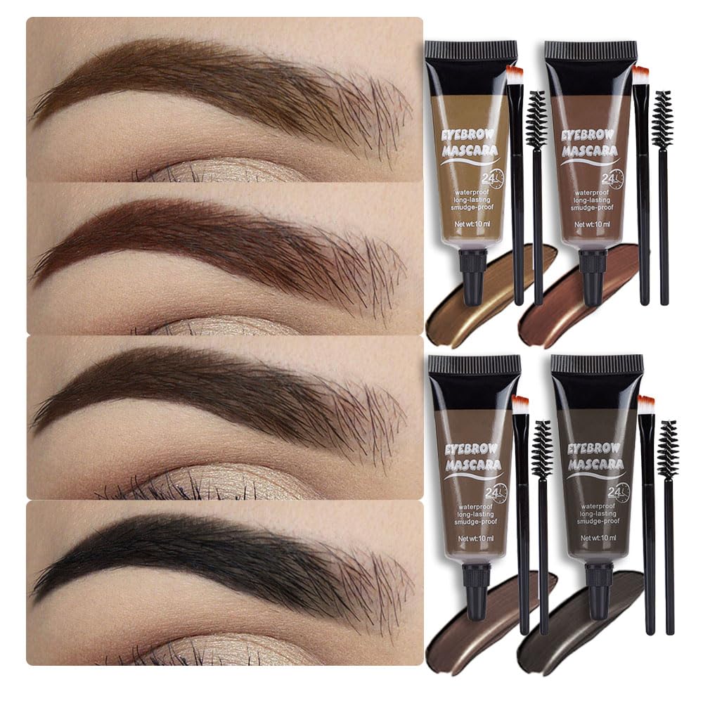 Bingbrush Tinted Thickening Eyebrow Mascara Kit - Waterproof, Transfer-Proof, Light Medium Brown