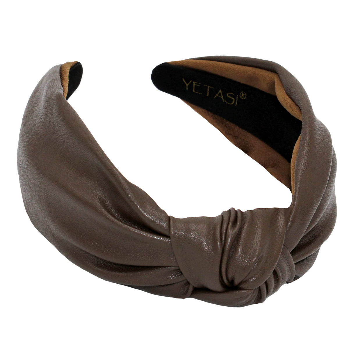 Yetasi Dark Brown Leather Knot Headband - Adjustable Non-Slip Fashion Hair Accessory For Women