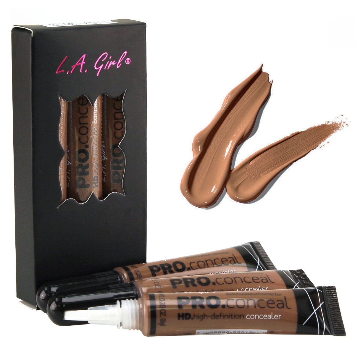 L.A. Girl Hd Pro Conceal Concealer - Dark Cocoa, 0.28 Oz, Pack Of 3, All 24