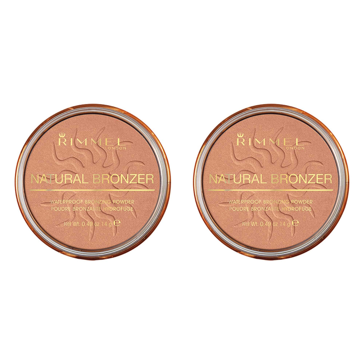 Rimmel London Natural Bronzer, Matte Finish, 0.49 Oz, Sunshine - 2 Count