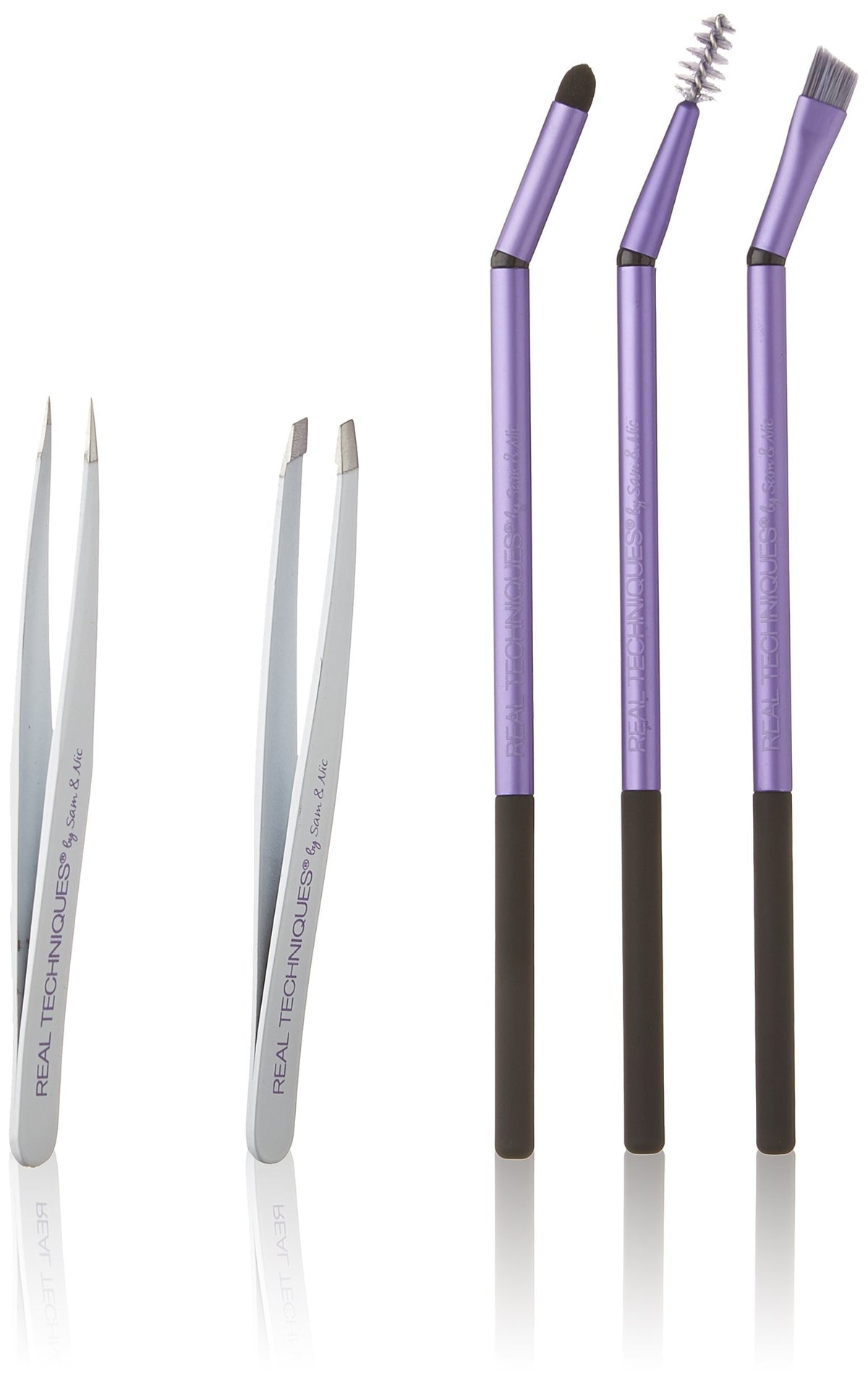 Real Techniques Brow Set - 5 Piece Stainless Steel Eyebrow Tools, 0.25 Ounce