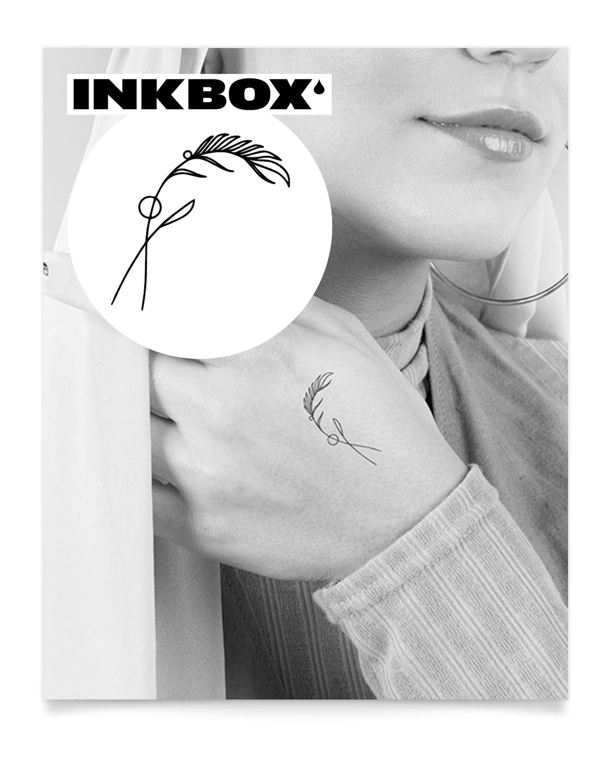 Inkbox Leafy Breeze Temporary Tattoo - Easy, Water-Resistant, Lasts 1-2 Weeks, 2X2 In