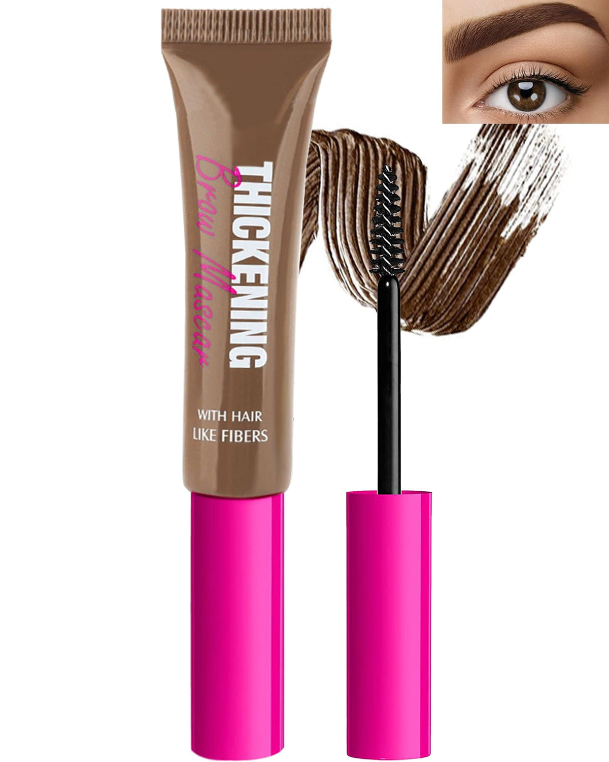 Lysdefeu Waterproof Tinted Brow Gel, Brunette Eyebrow Mascara, Long Lasting Color Filler, 0.