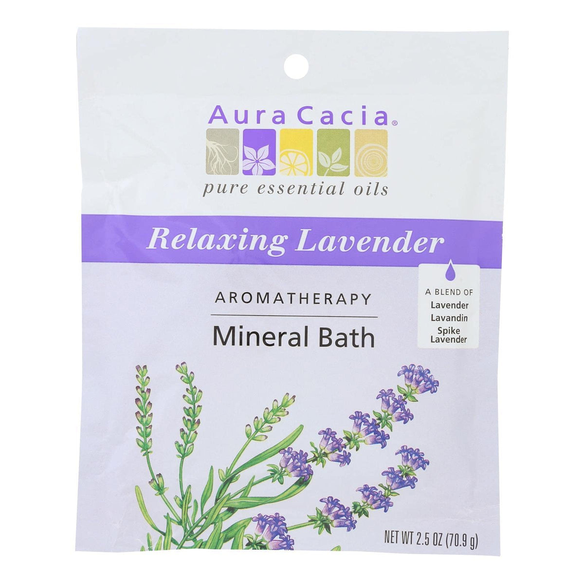 Aura Cacia Lavender Harvest Aromatherapy Mineral Bath, 2.5 Oz, Pack Of 6