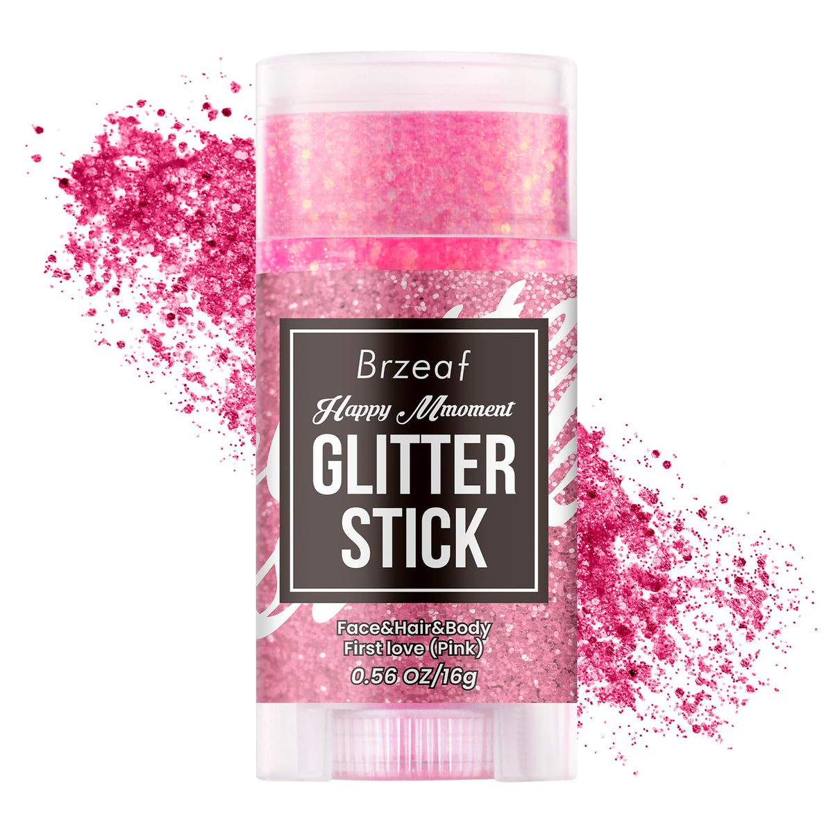 Brzeaf Pink Glitter Stick - Waterproof, Long Lasting Chunky Makeup For Face, Hair & Body