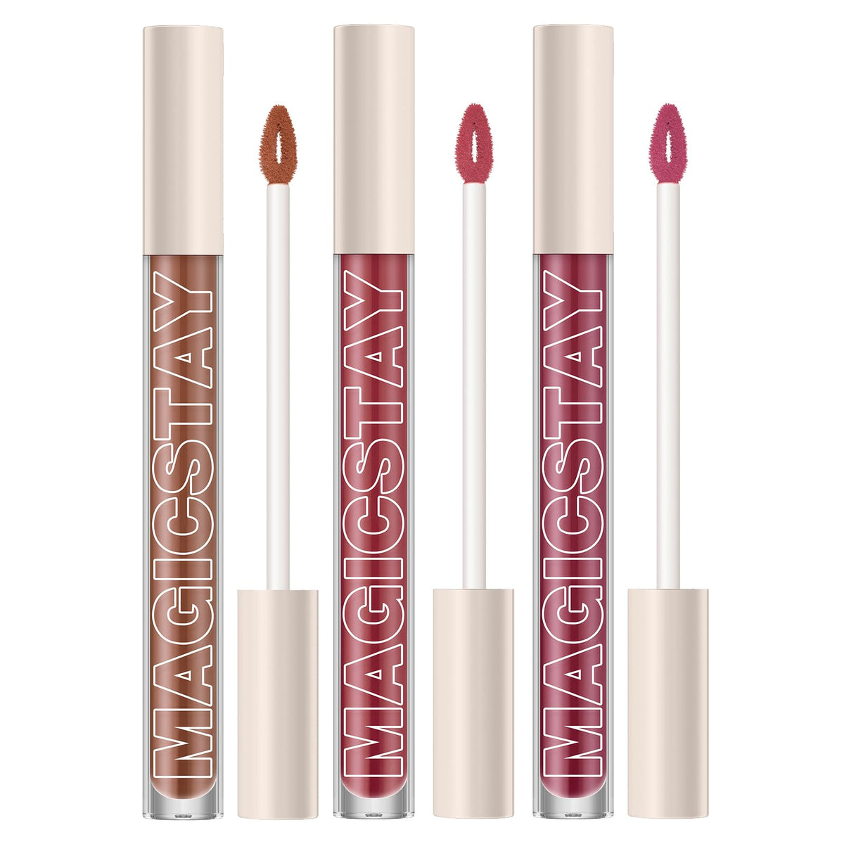 Langmanni Matte Liquid Lipstick Kit, 3 Colors Long Lasting Waterproof Lip Gloss Set For Women