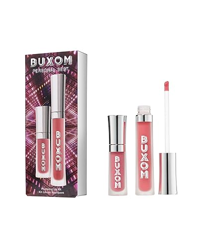 Buxom Full-On Plumping Lip Cream - Moisturizing Lip Plumper Gloss With Peptides, 2 Piece Set