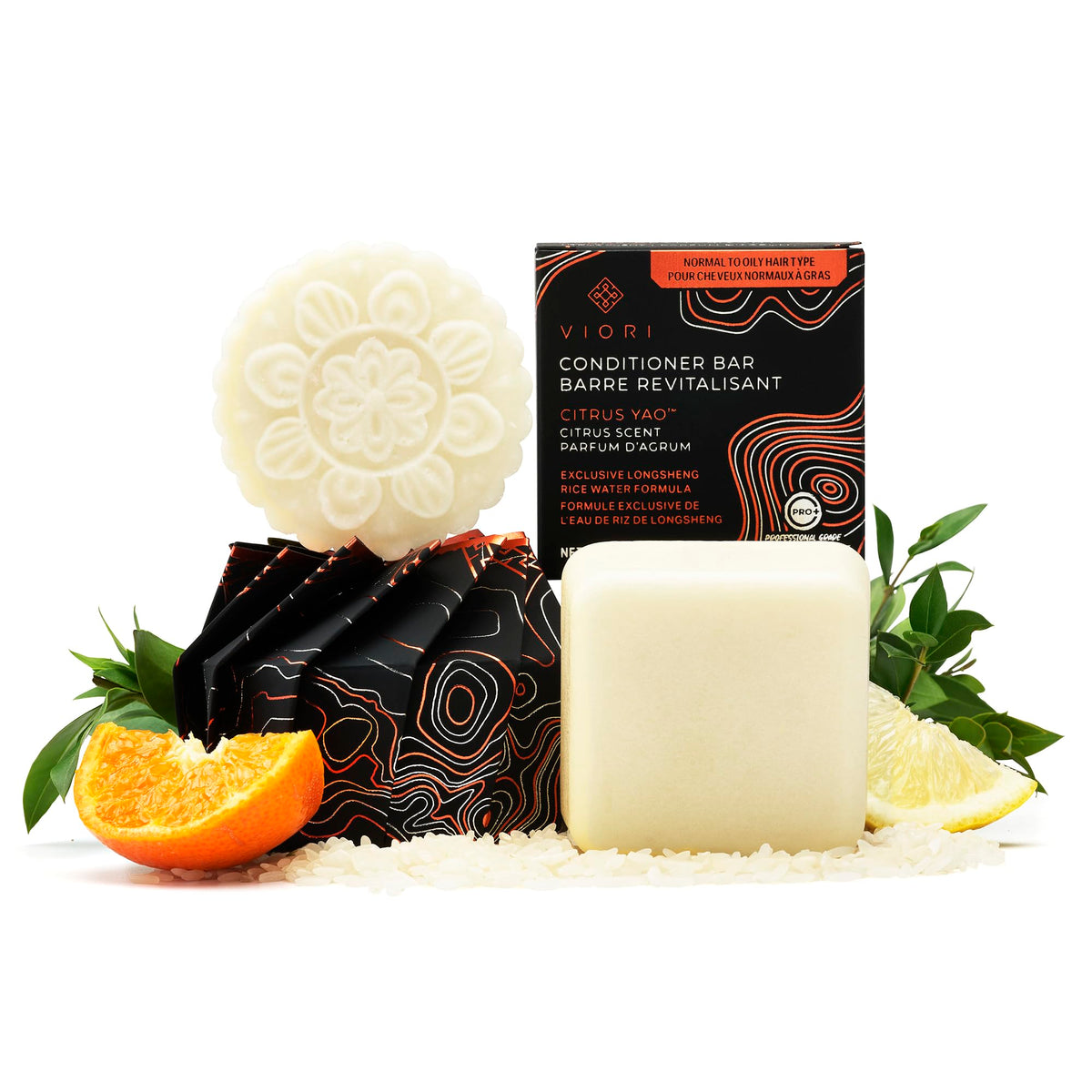 Viori Citrus Yao Shampoo & Conditioner Bar Set - Handcrafted, Sulfate Free, Rice Water 5.73 Oz