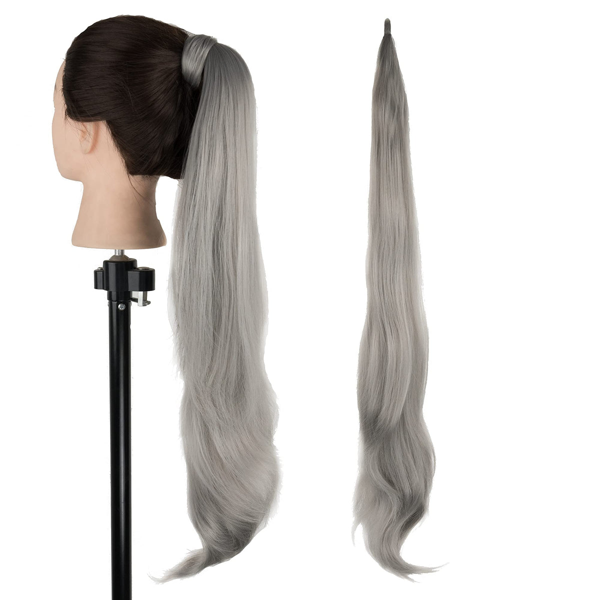 Imissu Grey Synthetic Hair Extension Ponytail - Flexible Hairpiece For Stylish Looks