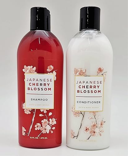 Bath & Body Works Japanese Cherry Blossom Shampoo & Conditioner Bundle, 16 Fl Oz (2 Pack)