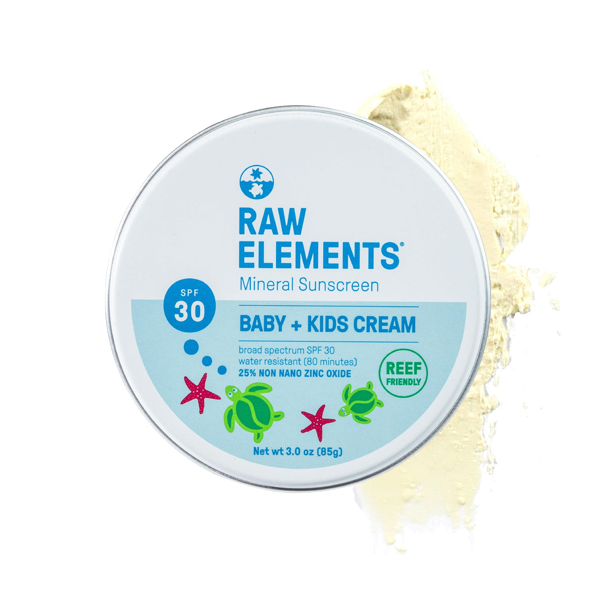 Raw Elements Spf 30 Organic Sunscreen For Kids, Non-Nano Zinc Oxide, 3 Oz, Reef-Safe