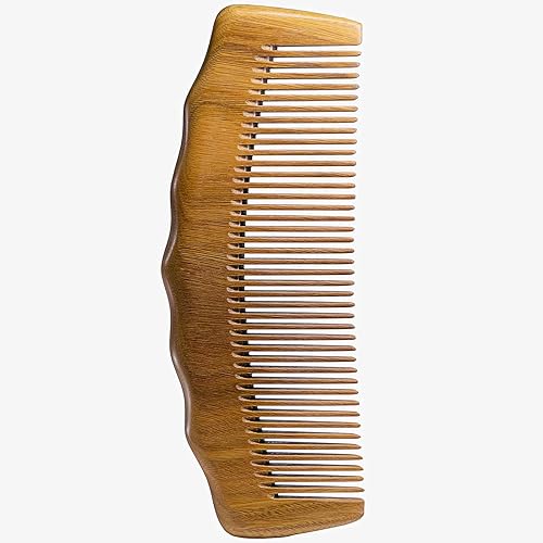 Moreinday Sandalwood Comb for Men & Women - Fine Tooth Brown Wooden Hair Comb, One Size