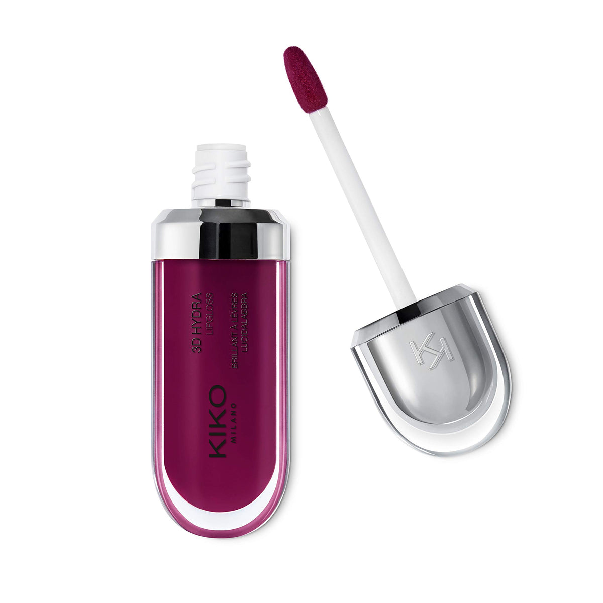 Kiko Milano 3D Hydra Lip Gloss - Deep Purple, Softening, Non-Comedogenic, Professional Makeup