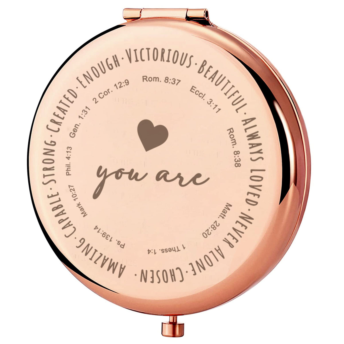 Gaolziuy Rose Gold Compact Mirror - Inspirational Christian Gifts For Women, Birthday & Thanksgiving