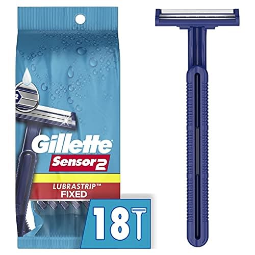 Gillette Sensor2 Disposable Razors For Men, 18 Count, Water Activated Lubrastrip, Skin Friendly