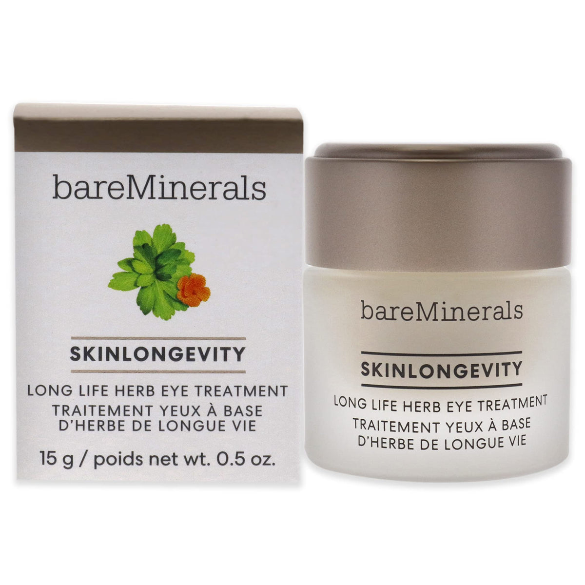 bareMinerals Skinlongevity Long Life Herb Eye Treatment with Niacinamide  AntiAging Eye GelCream  Hydrating Eye Cream for Dark