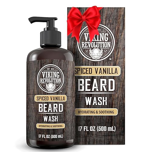 Viking Revolution Spiced Vanilla Beard Wash With Argan & Jojoba Oil - 17 Oz Beard Shampoo