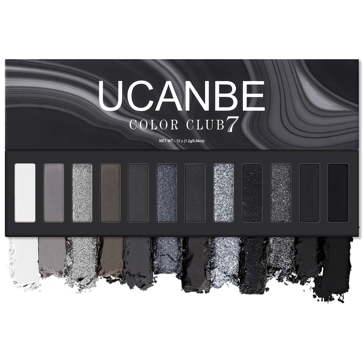 Ucanbe Smokey Eyeshadow Palette - 12 Color Matte & Shimmer, Long Lasting, Waterproof, Emo Goth