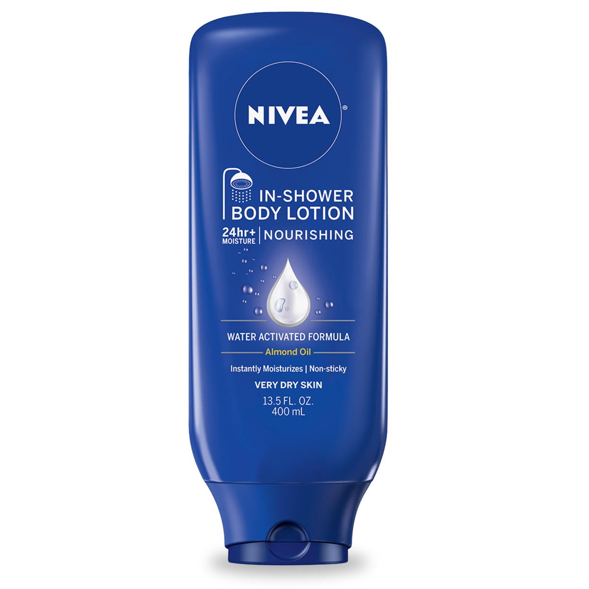 Nivea In Shower Lotion For Dry Skin, 13.5 Fl Oz - Nourishing Body Lotion, Dark Blue