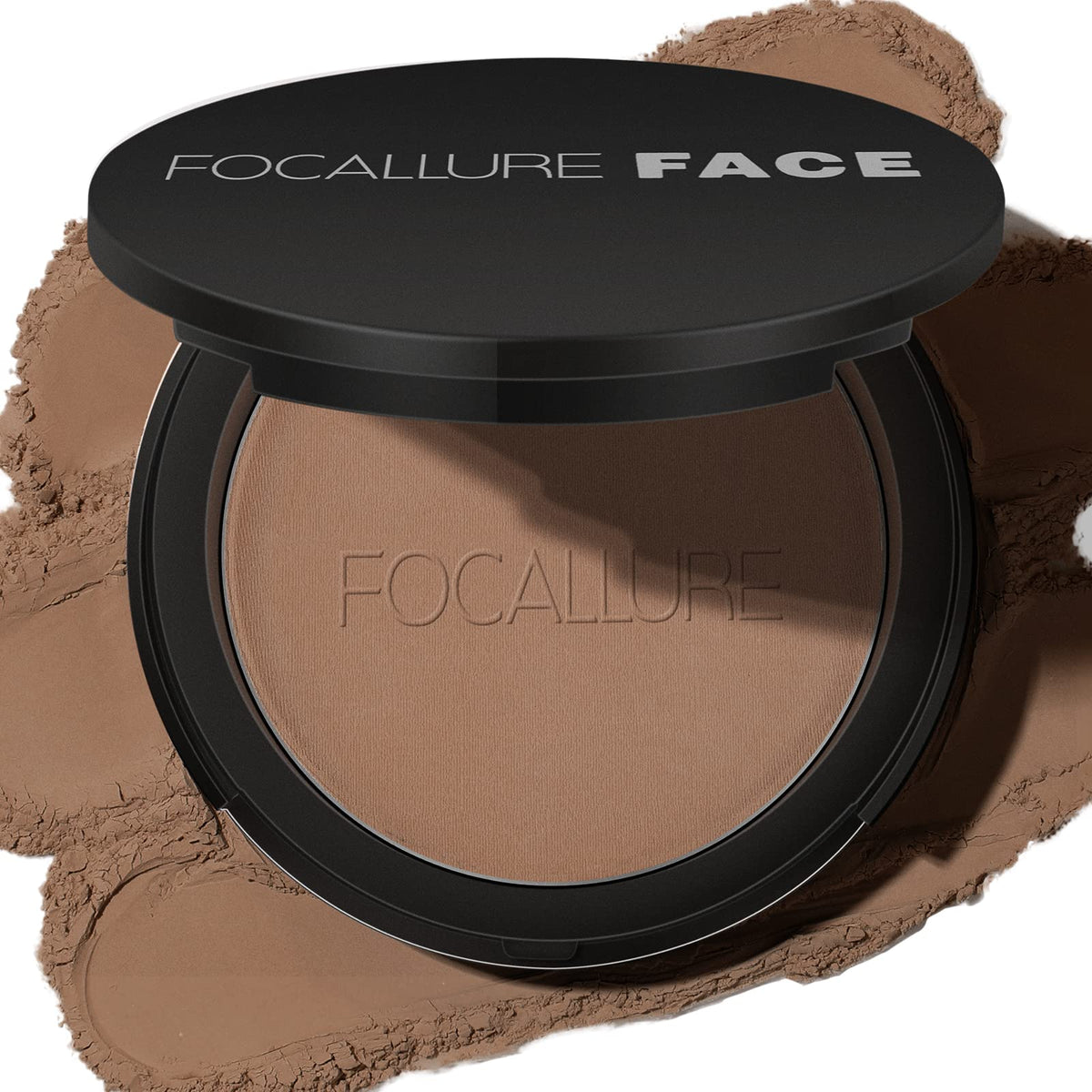 Focallure Flawless Pressed Powder, Toffee - Long-Lasting Matte Finish, Control Shine, 0.29 Oz