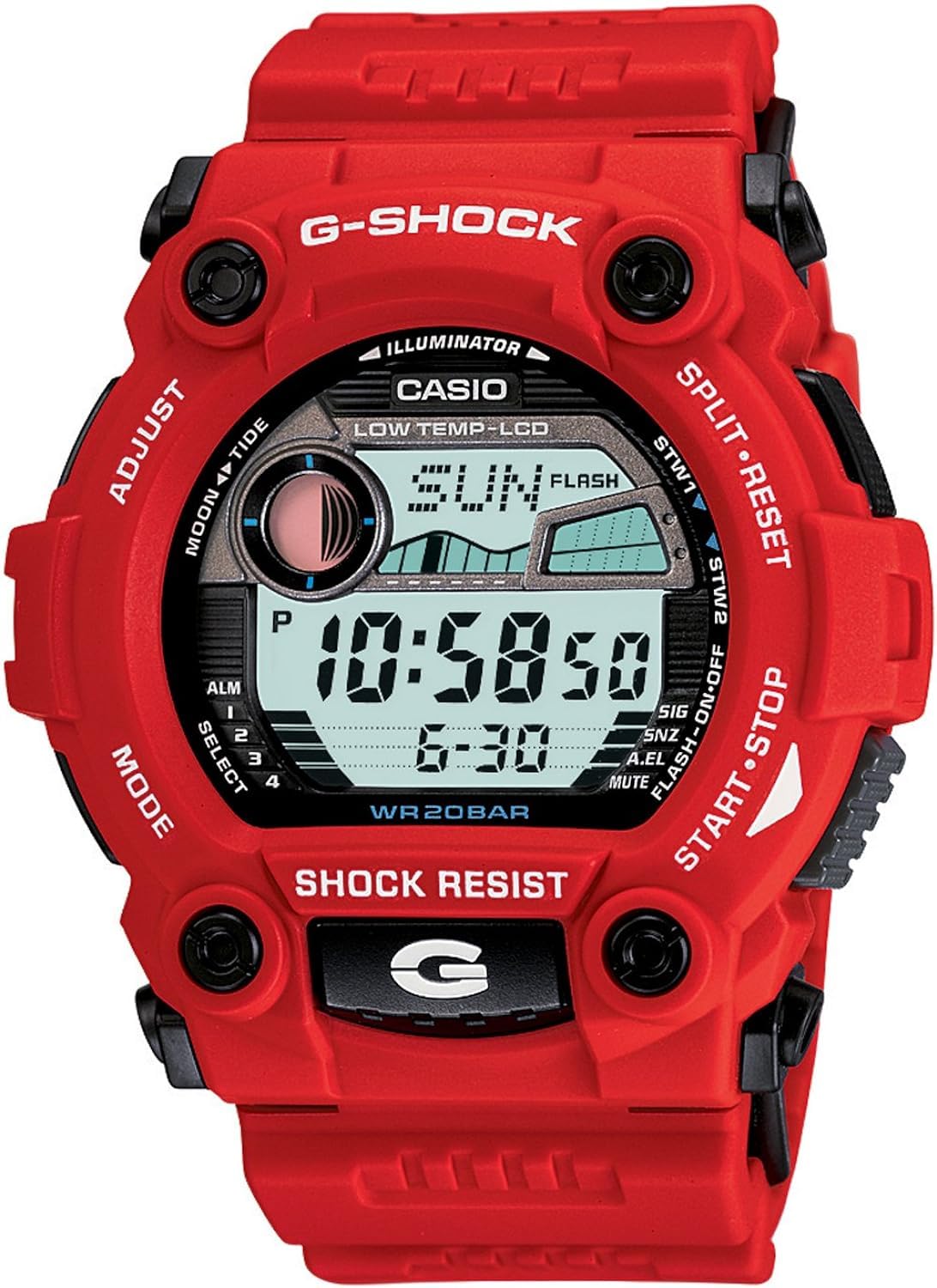 Casio G7900A-4 G-Shock Digital Sport Watch For Men, Red Multi-Function Rescue Watch