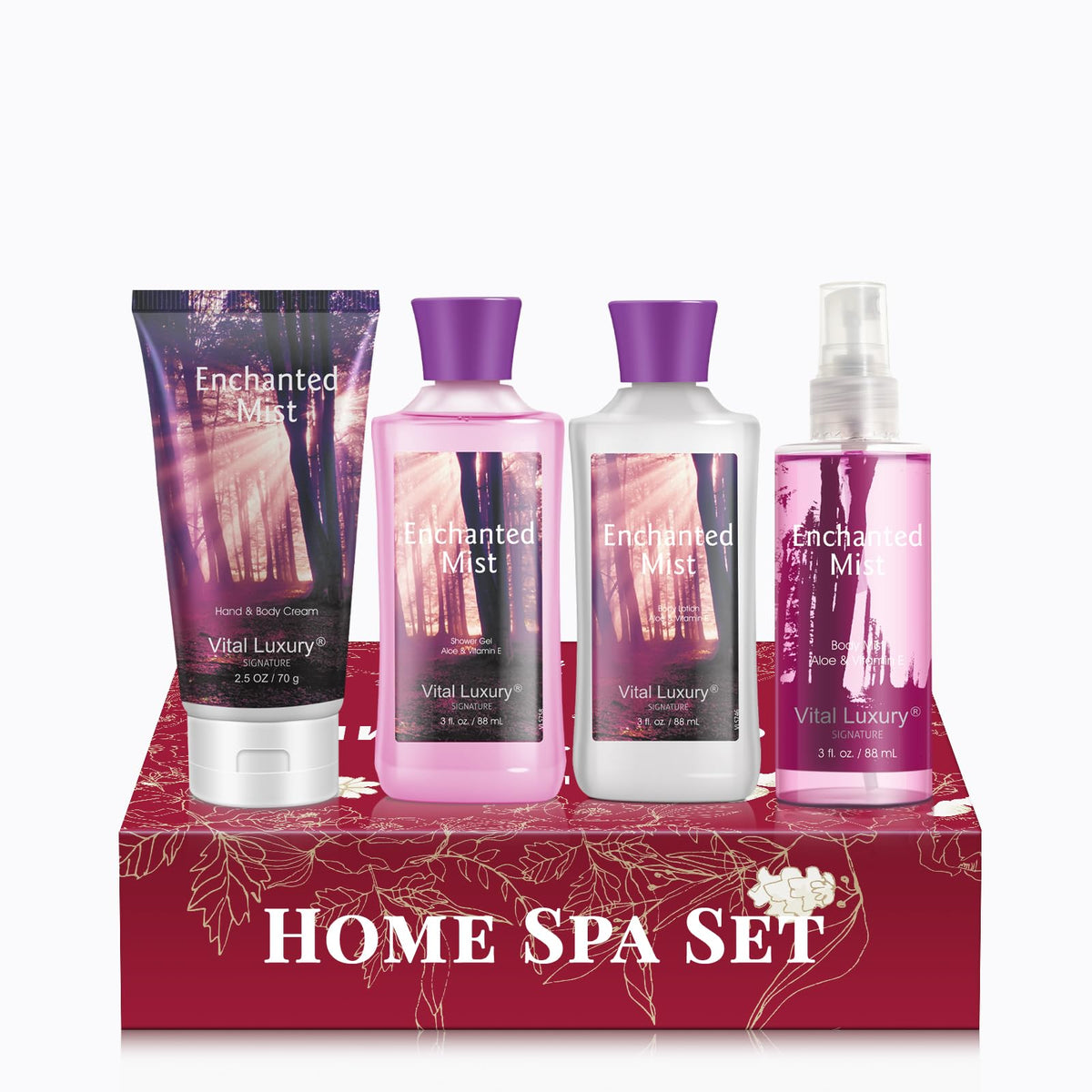 Vital Luxury Enchanted Mist Bath & Body Kit - Lotion, Gel, Cream & Mist - Perfect Gift Set