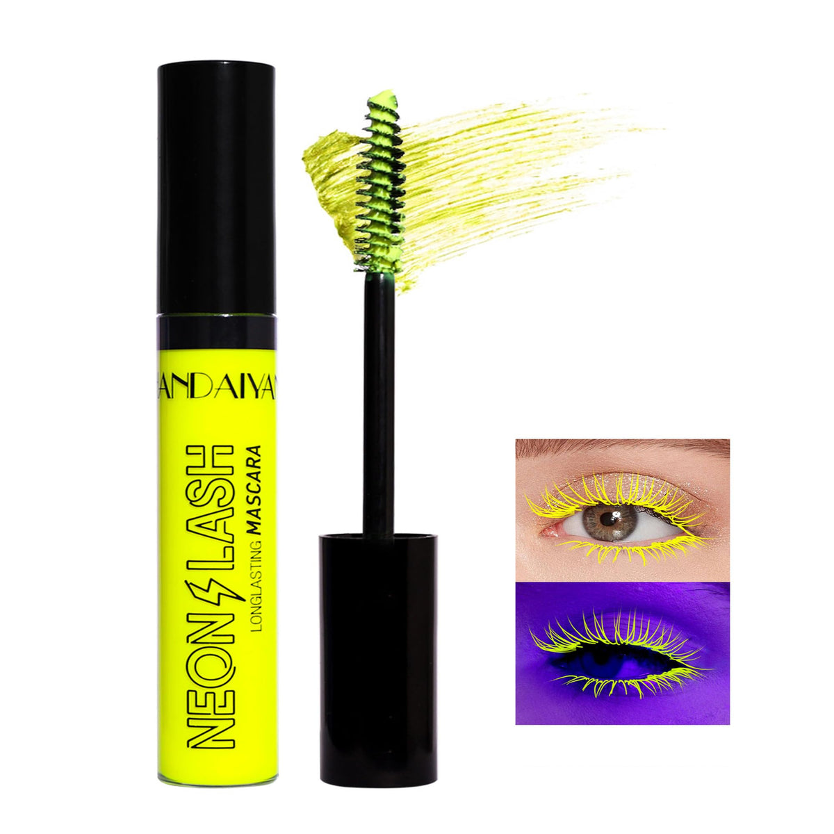 Easilydays Waterproof Fluorescent Yellow Mascara - Long-Lasting, Smudgeproof, Quick Dry, 0.86 Oz