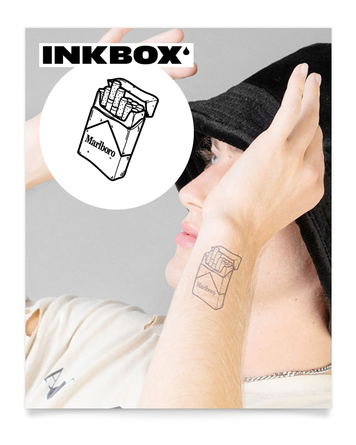 Inkbox Cold Turkey Temporary Tattoo - Semi-Permanent, Water-Resistant, 3X3 In, Lasts 1-2