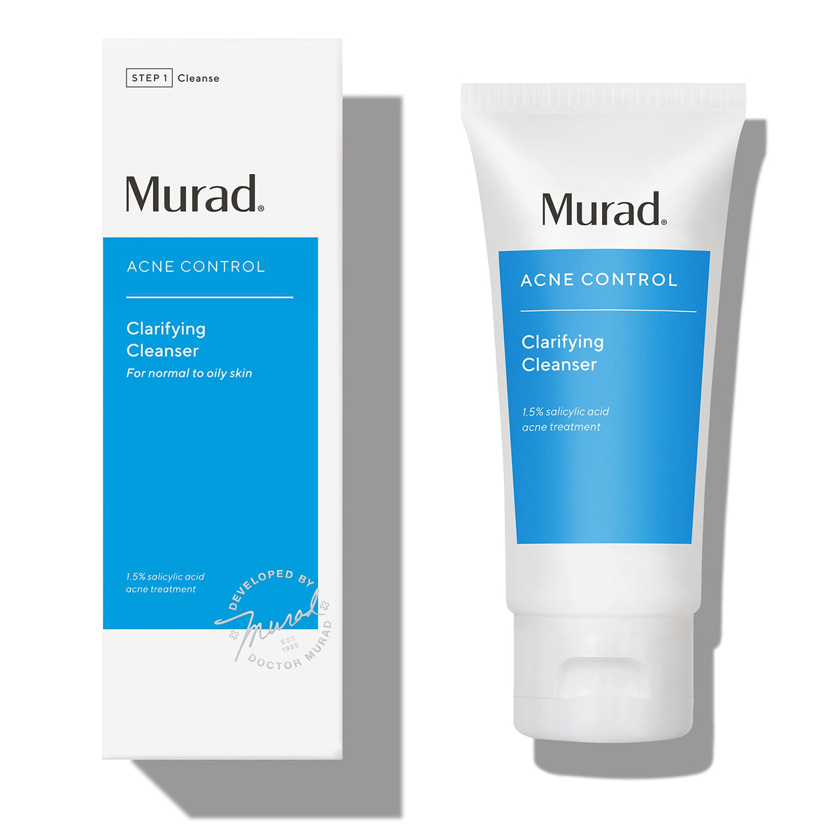 Murad Clarifying Cleanser - Salicylic Acid Acne Treatment Face Wash, 2 Fl Oz