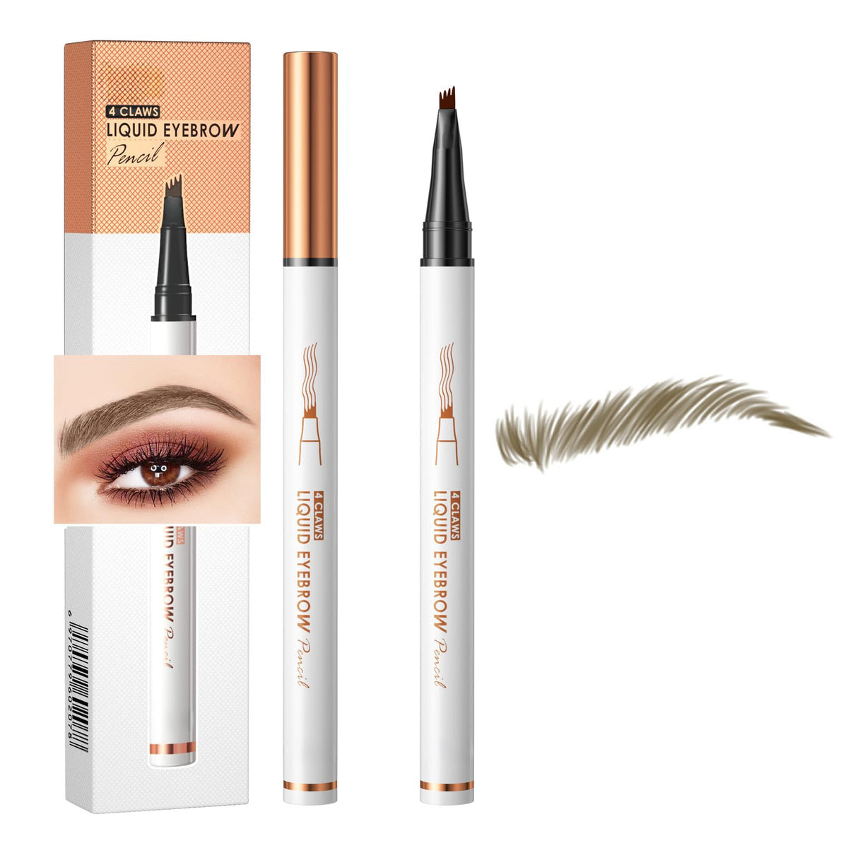 Yulinlon Q707 Waterproof Brow Pen - Natural Defined Brows, 6# Black Brown, Easy To Use