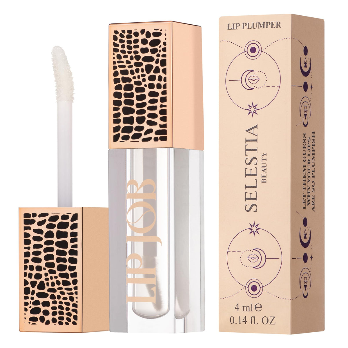 Selestia Beauty Lip Plumper Gloss - Hydrating & Smoothing Plumping Lip Gloss, Aura Breeze, 0.14