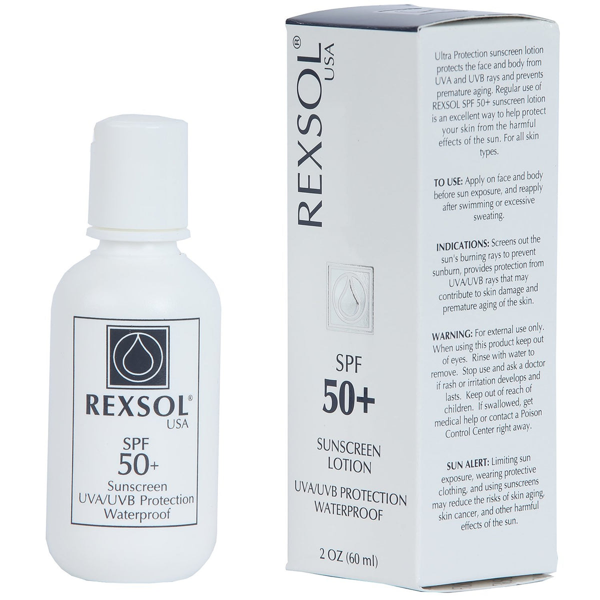 Rexsol Spf 50+ Sunscreen - Waterproof Uva/Uvb Protection With Vitamins C, E & A - 60Ml