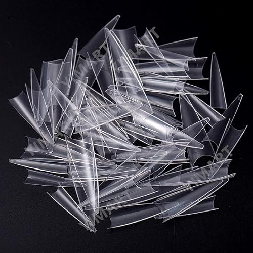 Yimart 500Pcs Clear Acrylic Stiletto Nail Tips - Sharp Coffin Nails For Salon Art