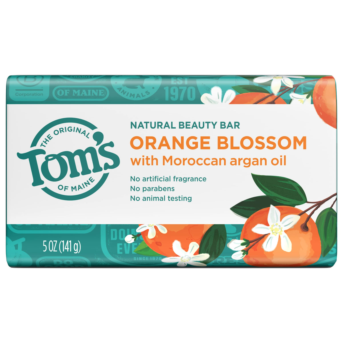 Tom'S Of Maine Natural Beauty Bar Soap, Orange Blossom & Argan Oil, 5 Oz.