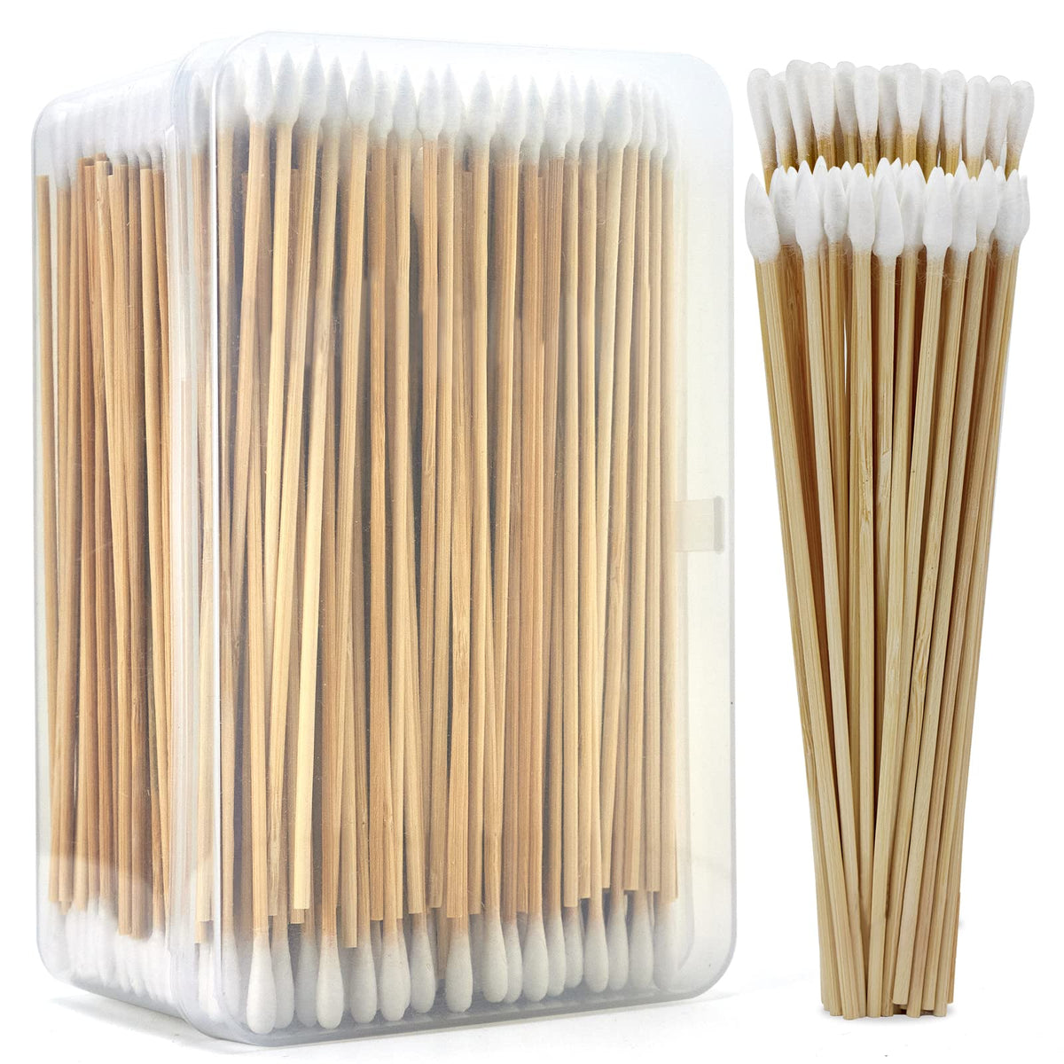 Babonie 500Pcs Gun Cleaning Swabs - 300 Pointed & 200 Round Bamboo Lint-Free Cleaning Supplies