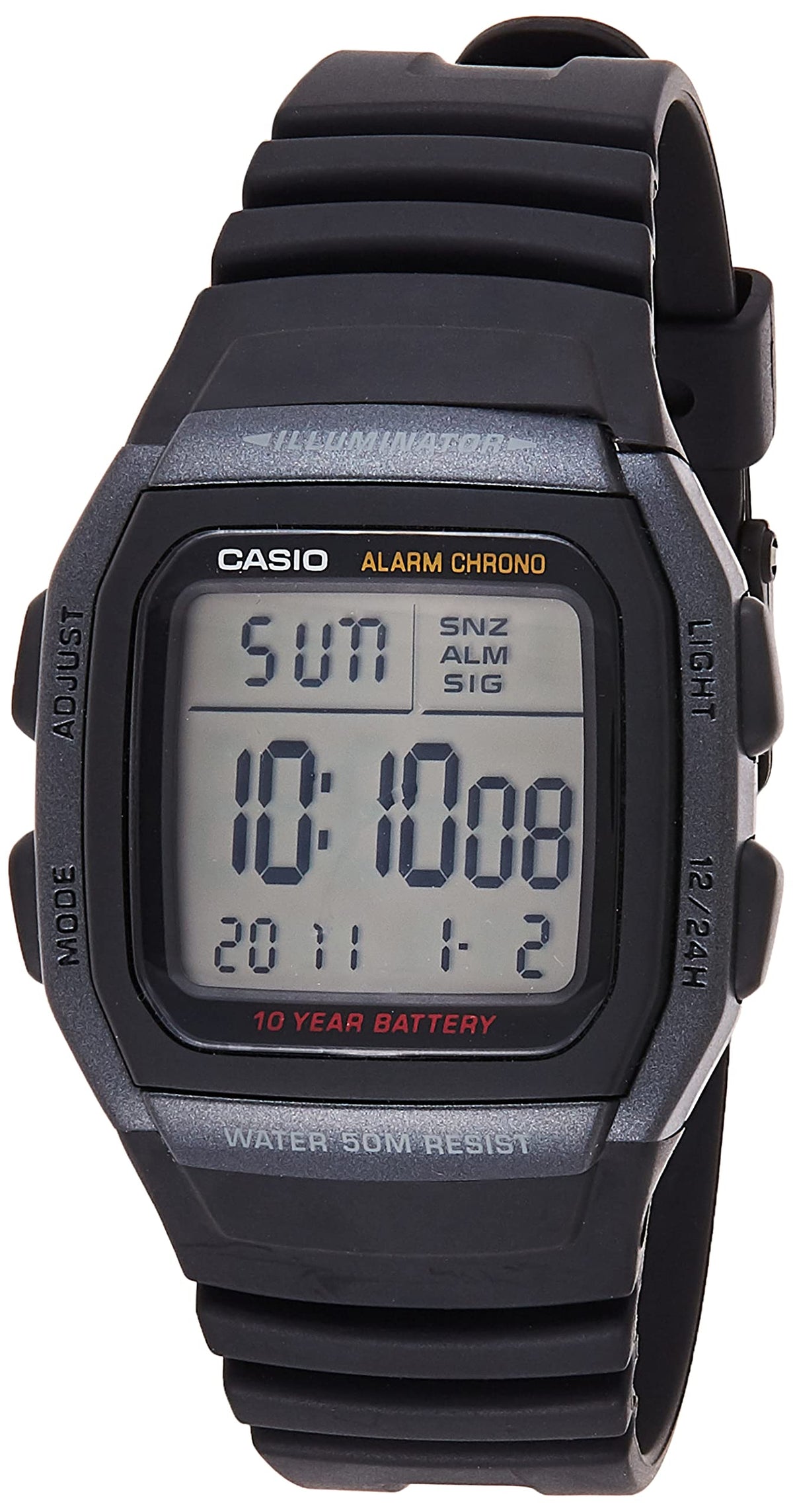 Casio Men'S W96H-1Bv Classic Black Sport Watch, Resin Material, No Size