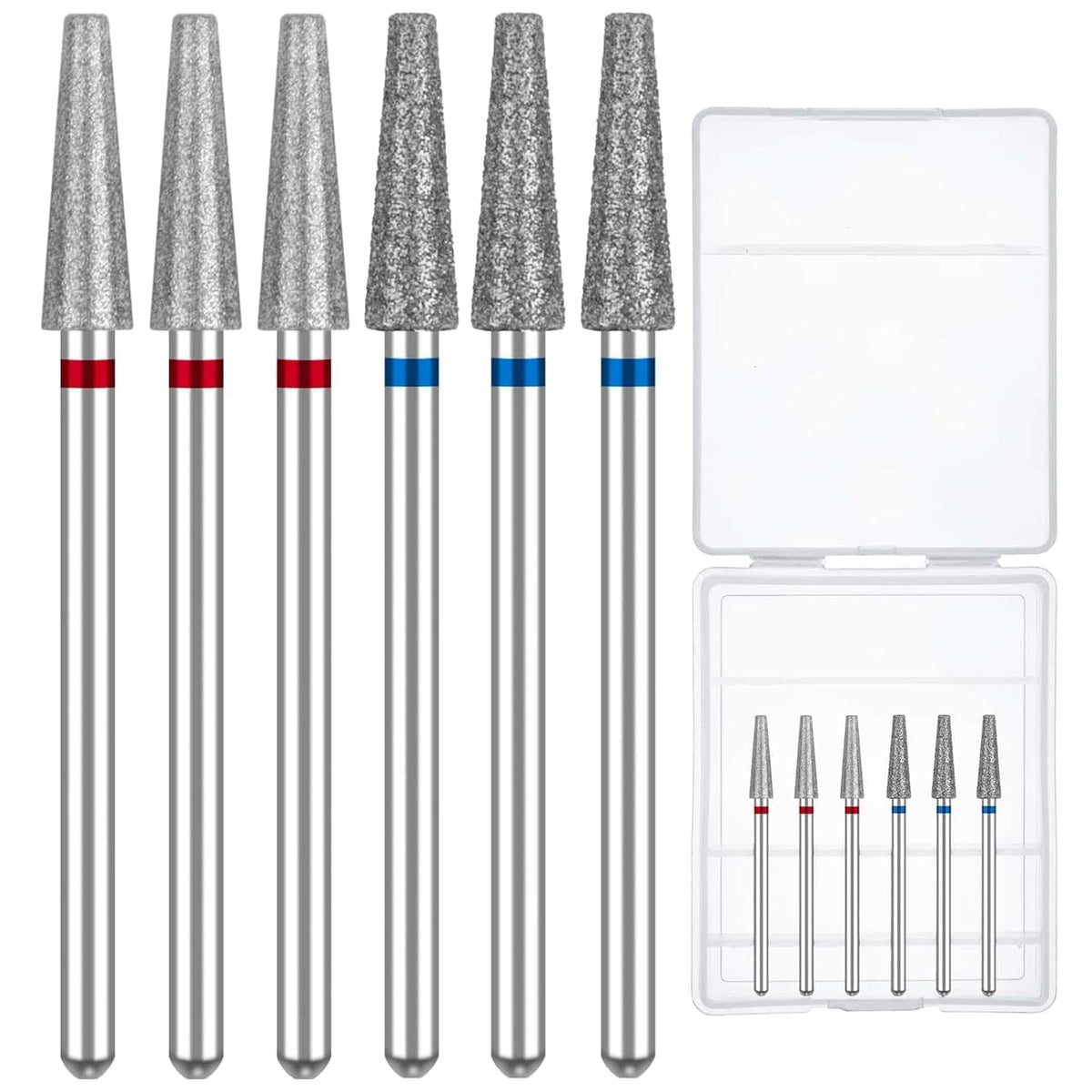 Difenni Nail Drill Bits Set - Tapered Cuticle Efile Bits With Storage Case For Manicure & Pedicure