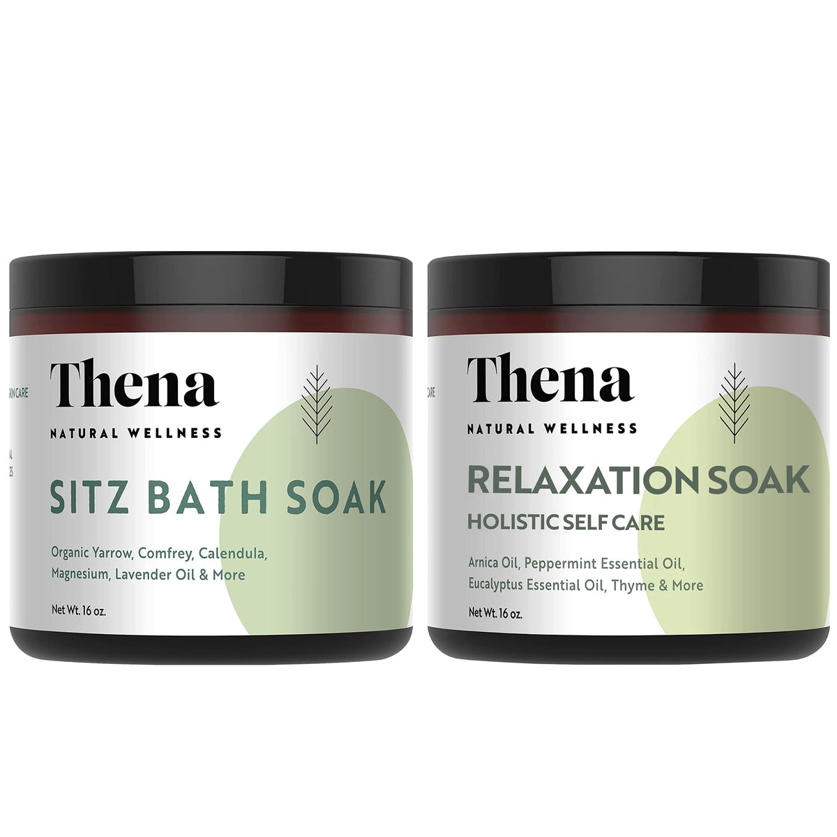 Thena Organic Sitz Bath Soak Bundle | 100% Natural Detox & Stress Relief | 2X8 Ounce